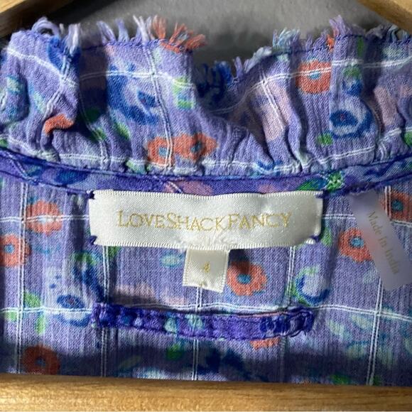 LOVESHACKFANCY Blue Ditzy Floral Sundress Euro Summer Cotton Cottage Coastal 4 - Picture 6 of 10